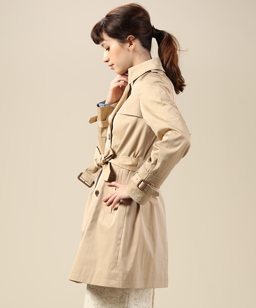 green label relaxing（グリーンレーベルリラクシング）の「◆GT T/C 120/3 ギャバトレンチコート GLH07（トレンチコート・レディース・ベージュ/ネイビー・40/44/38/42/36/34）」の3枚目の写真