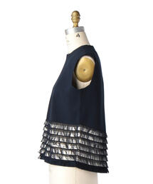 drawerノースリーブニット 紺 スカラップ セーラー ノースリーブ ニット ウォッシャブル