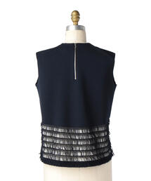 【美品】drawer✴︎ノースリーブニット Drawer（ドゥロワー）の「Drawer 12Gコットンフリンジ