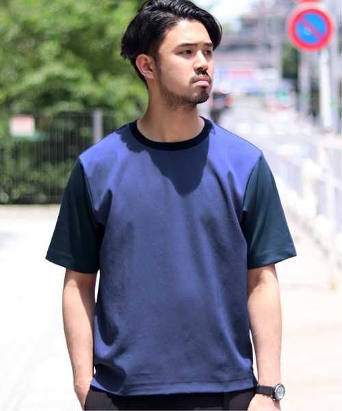 EDIFICE(エディフィス)の「ジョーゼット クルーネック TEE(Tシャツ/カットソー・メンズ・グレー/グリーン/ブルー系その他/キャメル・SMALL/MEDIUM/LARGE)」の3枚目の写真