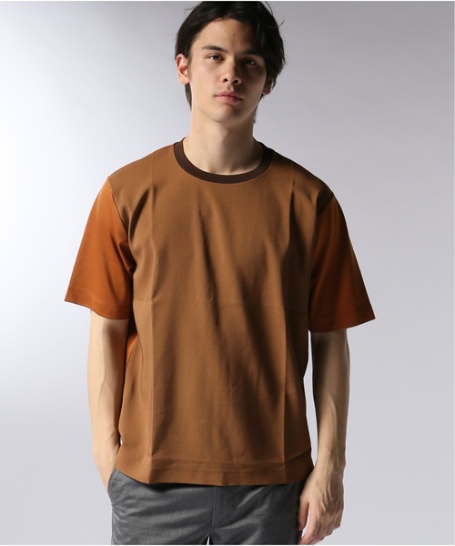 EDIFICE(エディフィス)の「ジョーゼット クルーネック TEE(Tシャツ/カットソー・メンズ・グレー/グリーン/ブルー系その他/キャメル・SMALL/MEDIUM/LARGE)」の4枚目の写真