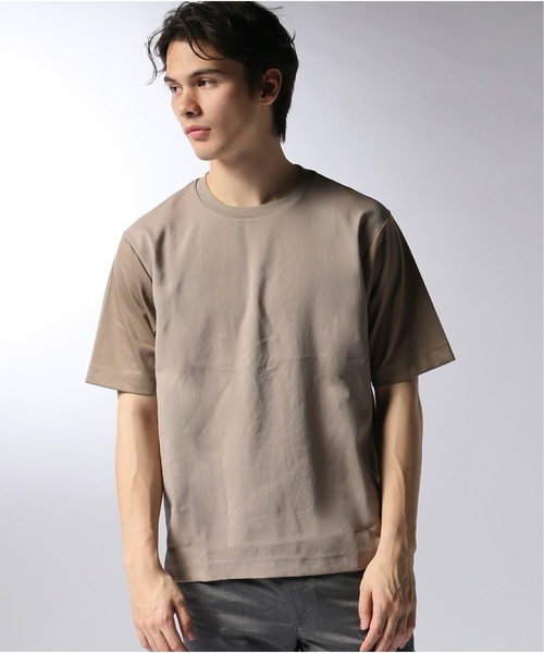 EDIFICE(エディフィス)の「ジョーゼット クルーネック TEE(Tシャツ/カットソー・メンズ・グレー/グリーン/ブルー系その他/キャメル・SMALL/MEDIUM/LARGE)」の1枚目の写真