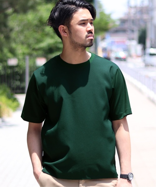 EDIFICE(エディフィス)の「ジョーゼット クルーネック TEE(Tシャツ/カットソー・メンズ・グレー/グリーン/ブルー系その他/キャメル・SMALL/MEDIUM/LARGE)」の2枚目の写真
