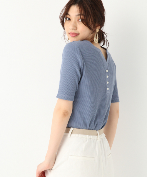 GLOBAL WORK（グローバルワーク）の「2WAYハリヌキリブヘンリー/836835（Tシャツ/カットソー・レディース・サックスブルー/ブラック/カーキ/その他/オフホワイト・MEDIUM/LARGE）」の21枚目の写真