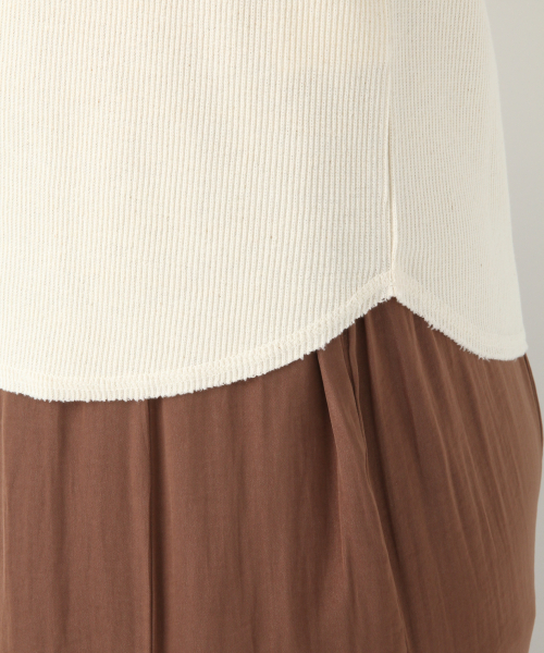 GLOBAL WORK（グローバルワーク）の「2WAYハリヌキリブヘンリー/836835（Tシャツ/カットソー・レディース・サックスブルー/ブラック/カーキ/その他/オフホワイト・MEDIUM/LARGE）」の9枚目の写真