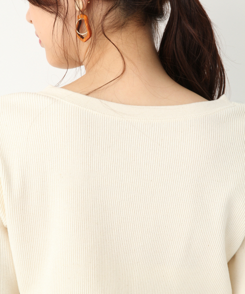 GLOBAL WORK（グローバルワーク）の「2WAYハリヌキリブヘンリー/836835（Tシャツ/カットソー・レディース・サックスブルー/ブラック/カーキ/その他/オフホワイト・MEDIUM/LARGE）」の7枚目の写真