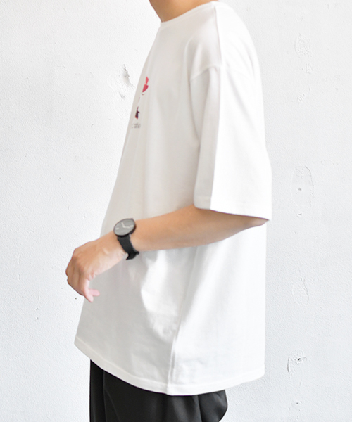 PairPair（ペアペア）の「バラフォトプリントTシャツ（Tシャツ/カットソー・メンズ・オフホワイト/ブラック・FREE）」の11枚目の写真