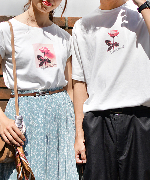 PairPair（ペアペア）の「バラフォトプリントTシャツ（Tシャツ/カットソー・メンズ・オフホワイト/ブラック・FREE）」の12枚目の写真