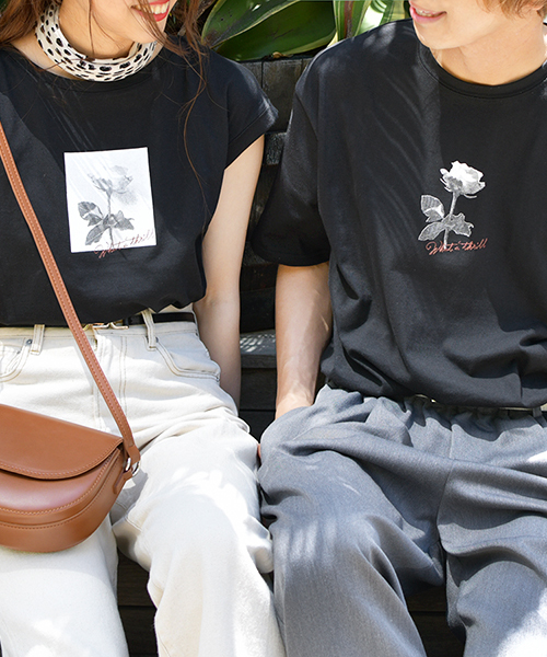 PairPair（ペアペア）の「バラフォトプリントTシャツ（Tシャツ/カットソー・メンズ・オフホワイト/ブラック・FREE）」の19枚目の写真