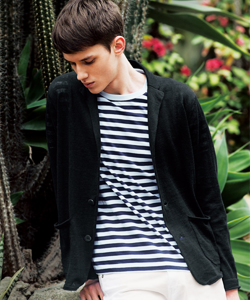 green label relaxing(グリーンレーベルリラクシング)の「□LINEN NOTCH ジャケット カーディガン ◆(テーラードジャケット・メンズ・ブラック/グレー/コバルトブルー/ネイビー・SMALL/MEDIUM/LARGE/X-LARGE)」の15枚目の写真