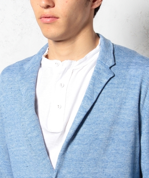 green label relaxing(グリーンレーベルリラクシング)の「□LINEN NOTCH ジャケット カーディガン ◆(テーラードジャケット・メンズ・ブラック/グレー/コバルトブルー/ネイビー・SMALL/MEDIUM/LARGE/X-LARGE)」の10枚目の写真
