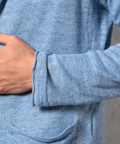 green label relaxing(グリーンレーベルリラクシング)の「□LINEN NOTCH ジャケット カーディガン ◆(テーラードジャケット・メンズ・ブラック/グレー/コバルトブルー/ネイビー・SMALL/MEDIUM/LARGE/X-LARGE)」の11枚目の写真