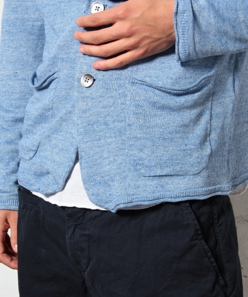 green label relaxing(グリーンレーベルリラクシング)の「□LINEN NOTCH ジャケット カーディガン ◆(テーラードジャケット・メンズ・ブラック/グレー/コバルトブルー/ネイビー・SMALL/MEDIUM/LARGE/X-LARGE)」の16枚目の写真
