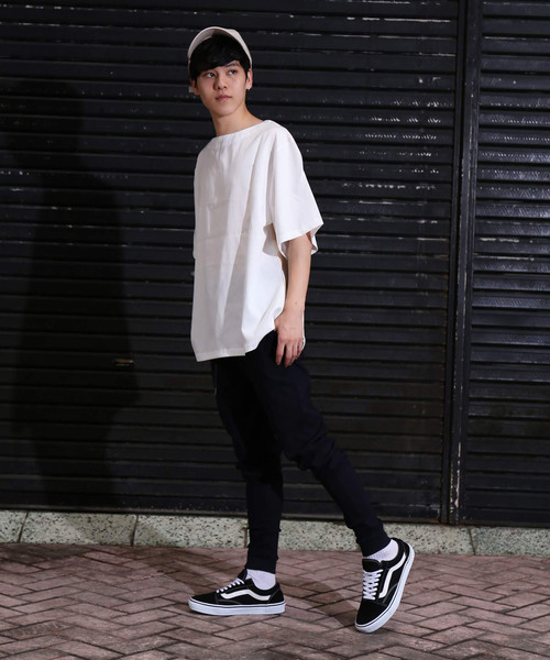revertical(リバーティカル)の「ストライプ 接触冷感 配色 ダブルフェイス Tシャツ(Tシャツ/カットソー・メンズ・ブラック/ベージュ/ネイビー・M/L)」の4枚目の写真