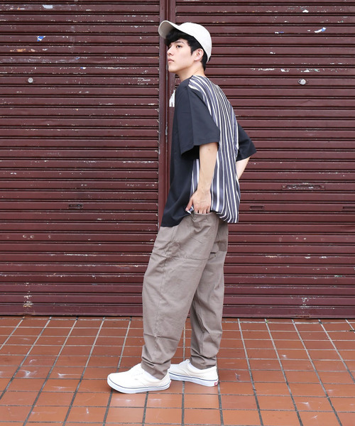 revertical(リバーティカル)の「ストライプ 接触冷感 配色 ダブルフェイス Tシャツ(Tシャツ/カットソー・メンズ・ブラック/ベージュ/ネイビー・M/L)」の8枚目の写真