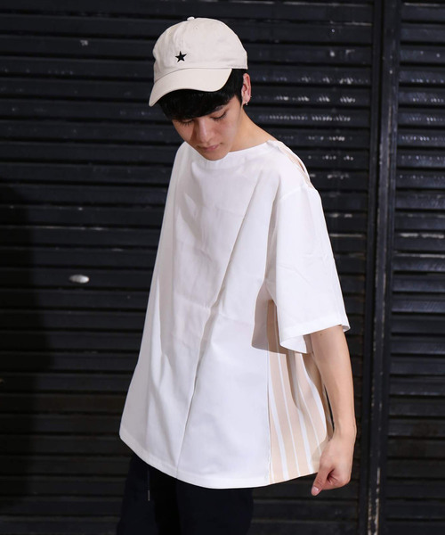 revertical(リバーティカル)の「ストライプ 接触冷感 配色 ダブルフェイス Tシャツ(Tシャツ/カットソー・メンズ・ブラック/ベージュ/ネイビー・M/L)」の17枚目の写真