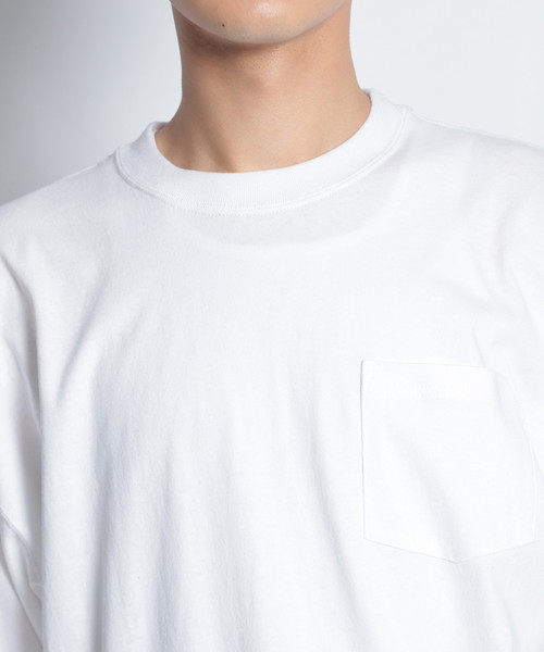 Russell Athletic（ラッセルアスレティック）の「【Russell Athletic(ラッセルアスレチック)】別注バックプリントポケT（Tシャツ/カットソー・メンズ・パープル/オフホワイト/マスタード/チャコール・LARGE）」の9枚目の写真