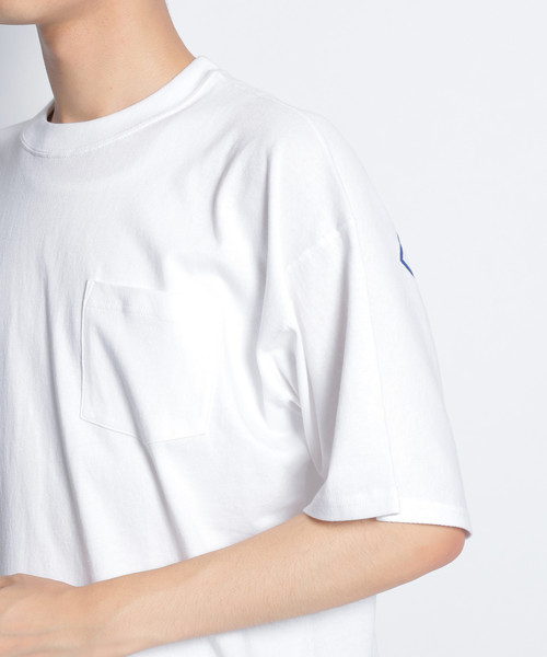 Russell Athletic（ラッセルアスレティック）の「【Russell Athletic(ラッセルアスレチック)】別注バックプリントポケT（Tシャツ/カットソー・メンズ・パープル/オフホワイト/マスタード/チャコール・LARGE）」の11枚目の写真