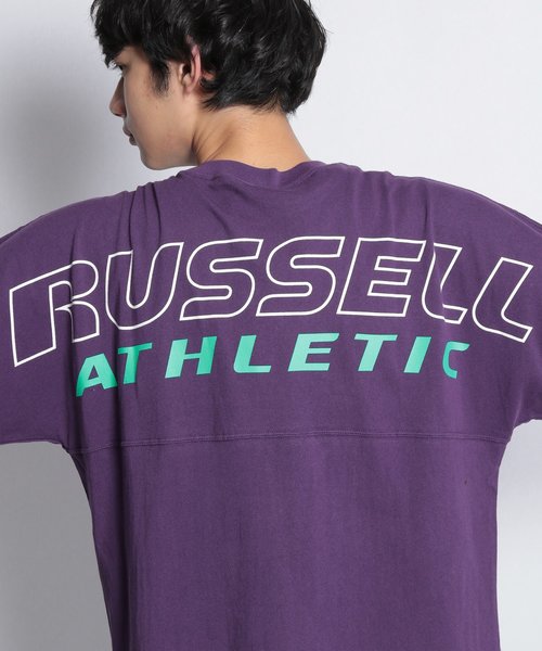 Russell Athletic（ラッセルアスレティック）の「【Russell Athletic(ラッセルアスレチック)】別注バックプリントポケT（Tシャツ/カットソー・メンズ・パープル/オフホワイト/マスタード/チャコール・LARGE）」の17枚目の写真