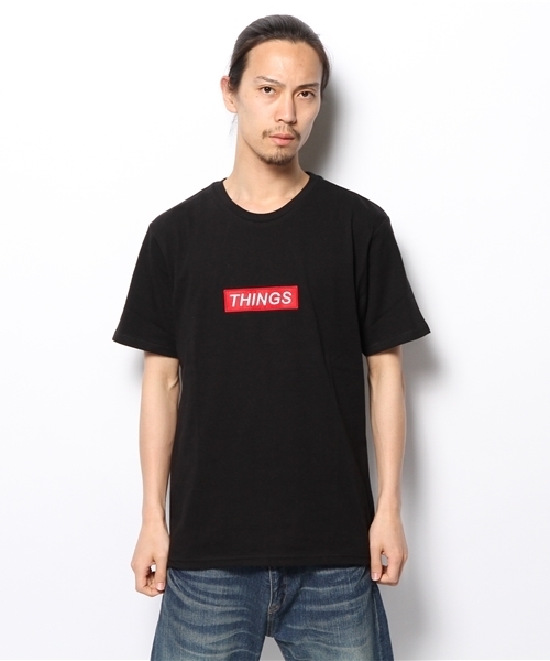 WEGO(ウィゴー)の「WEGO/ワッペンBOXロゴTシャツ(Tシャツ/カットソー・メンズ・ホワイト/ブラック/杢グレー/レッド・MEDIUM/LARGE)」の8枚目の写真