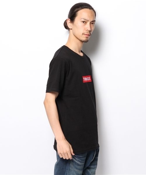 WEGO(ウィゴー)の「WEGO/ワッペンBOXロゴTシャツ(Tシャツ/カットソー・メンズ・ホワイト/ブラック/杢グレー/レッド・MEDIUM/LARGE)」の9枚目の写真