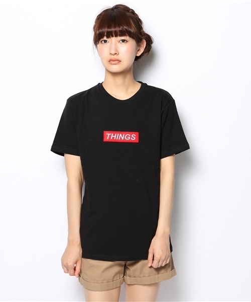 WEGO(ウィゴー)の「WEGO/ワッペンBOXロゴTシャツ(Tシャツ/カットソー・メンズ・ホワイト/ブラック/杢グレー/レッド・MEDIUM/LARGE)」の12枚目の写真