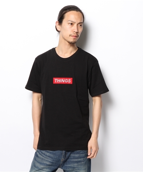 WEGO(ウィゴー)の「WEGO/ワッペンBOXロゴTシャツ(Tシャツ/カットソー・メンズ・ホワイト/ブラック/杢グレー/レッド・MEDIUM/LARGE)」の16枚目の写真