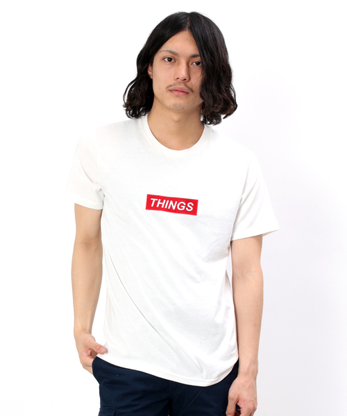 WEGO(ウィゴー)の「WEGO/ワッペンBOXロゴTシャツ(Tシャツ/カットソー・メンズ・ホワイト/ブラック/杢グレー/レッド・MEDIUM/LARGE)」の13枚目の写真