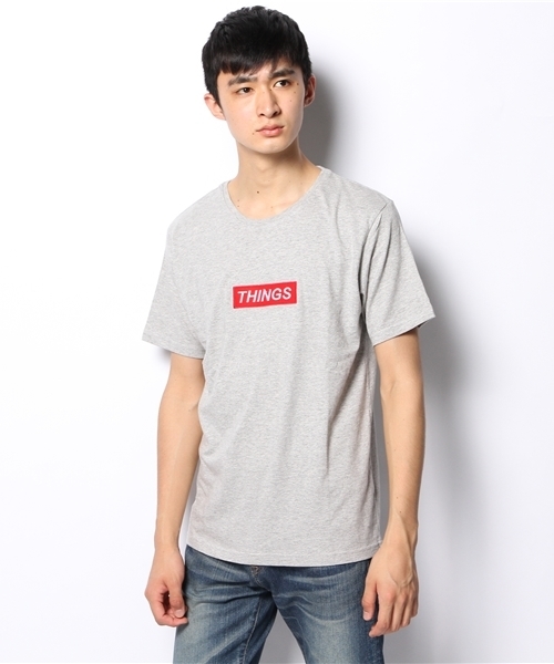 WEGO(ウィゴー)の「WEGO/ワッペンBOXロゴTシャツ(Tシャツ/カットソー・メンズ・ホワイト/ブラック/杢グレー/レッド・MEDIUM/LARGE)」の14枚目の写真