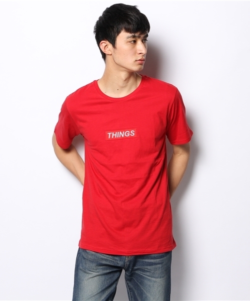 WEGO(ウィゴー)の「WEGO/ワッペンBOXロゴTシャツ(Tシャツ/カットソー・メンズ・ホワイト/ブラック/杢グレー/レッド・MEDIUM/LARGE)」の15枚目の写真