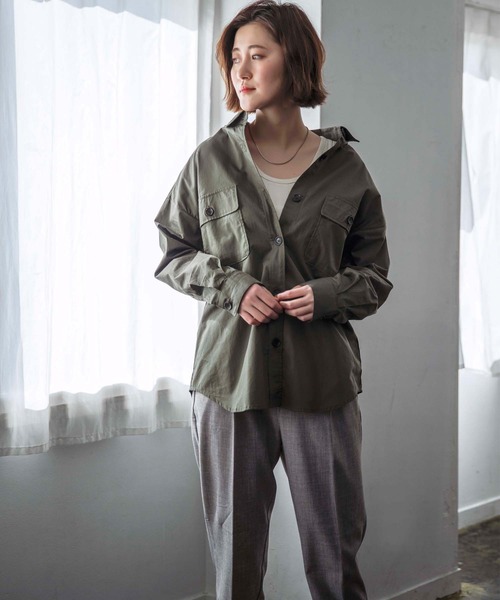 GeeRA(ジーラ)の「ミリタリーCPOシャツ(シャツ/ブラウス・レディース・ベージュ/カーキ・MEDIUM/LARGE/X-LARGE)」の8枚目の写真