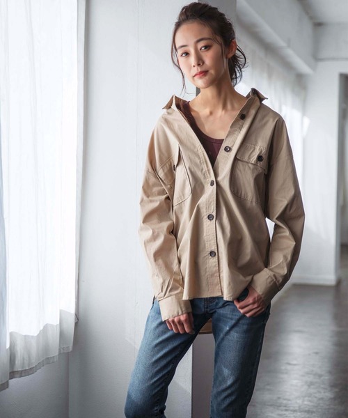 GeeRA(ジーラ)の「ミリタリーCPOシャツ(シャツ/ブラウス・レディース・ベージュ/カーキ・MEDIUM/LARGE/X-LARGE)」の9枚目の写真