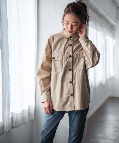GeeRA(ジーラ)の「ミリタリーCPOシャツ(シャツ/ブラウス・レディース・ベージュ/カーキ・MEDIUM/LARGE/X-LARGE)」の13枚目の写真