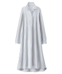 スキッパー衿デザインシャツワンピース