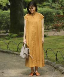 coen | 【WEB限定】インドコットンギャザーロングワンピース#(ワンピース)