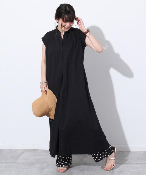 coen（コーエン）の「【WEB限定】インドコットンギャザーロングワンピース#（ワンピース・レディース・マスタード/ブラック/オリーブ/ブラウン・FREE）」の6枚目の写真