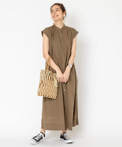 coen（コーエン）の「【WEB限定】インドコットンギャザーロングワンピース#（ワンピース・レディース・マスタード/ブラック/オリーブ/ブラウン・FREE）」の18枚目の写真