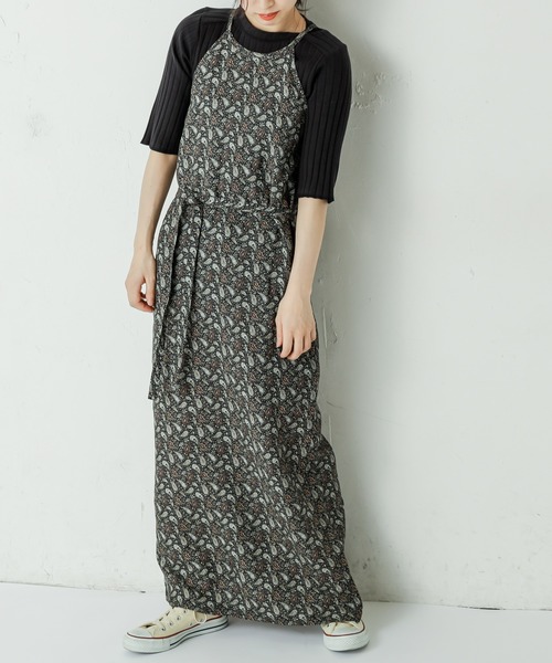Ciaopanic チャオパニック の ペイズリープリントリネン混エプロンワンピース ワンピース Wear