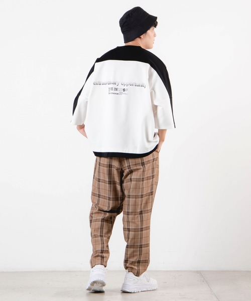 WEGO（ウィゴー）の「WEGO/ドルマン切替5分袖プルオーバー（Tシャツ/カットソー・メンズ・ホワイト/ワイン・MEDIUM/LARGE）」の11枚目の写真