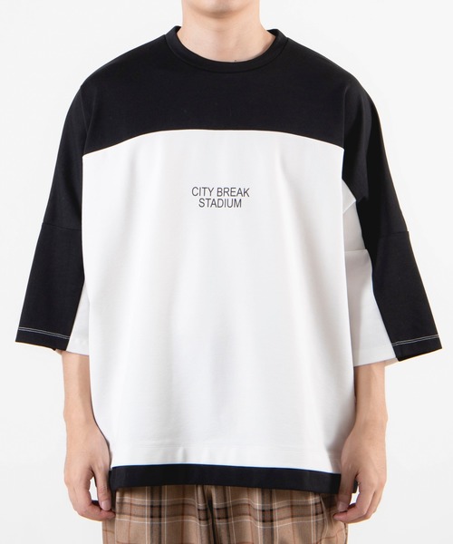 WEGO（ウィゴー）の「WEGO/ドルマン切替5分袖プルオーバー（Tシャツ/カットソー・メンズ・ホワイト/ワイン・MEDIUM/LARGE）」の19枚目の写真