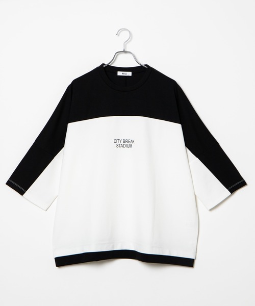 WEGO（ウィゴー）の「WEGO/ドルマン切替5分袖プルオーバー（Tシャツ/カットソー・メンズ・ホワイト/ワイン・MEDIUM/LARGE）」の9枚目の写真