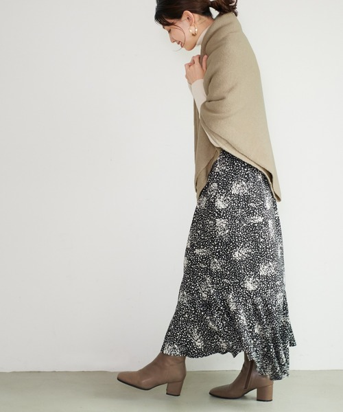 coca（coca）（コカ）の「着られるブランケットニットショール（ストール/ショール・レディース・チャコールグレー/グレー/ベージュ/ブラック・ONE SIZE）」の9枚目の写真