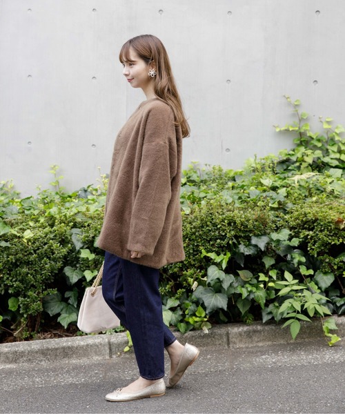 flower（フラワー）の「フラッフィーコート 2（ムートンコート・レディース・ブラウン/ピンク・FREE）」の14枚目の写真