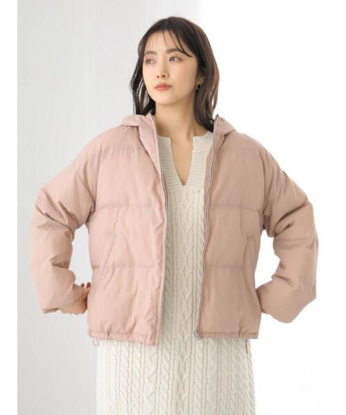 earth music&ecology(アースミュージックアンドエコロジー)の「パウダー綿ショートブルゾン *(ブルゾン・レディース・ピンク/ミント/サックスブルー/アイボリー/ブラック/ベージュ・M/L)」の15枚目の写真