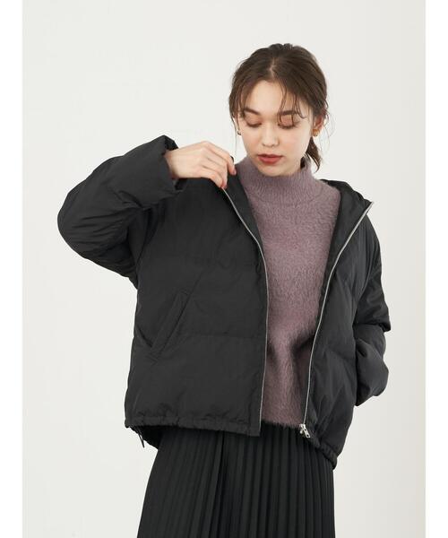 earth music&ecology(アースミュージックアンドエコロジー)の「パウダー綿ショートブルゾン *(ブルゾン・レディース・ピンク/ミント/サックスブルー/アイボリー/ブラック/ベージュ・M/L)」の3枚目の写真