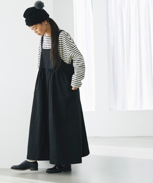 and R（アンドアール）の「切替ジャンパースカート（ジャンパースカート・レディース・ベージュ/ブラック・FREE）」の10枚目の写真