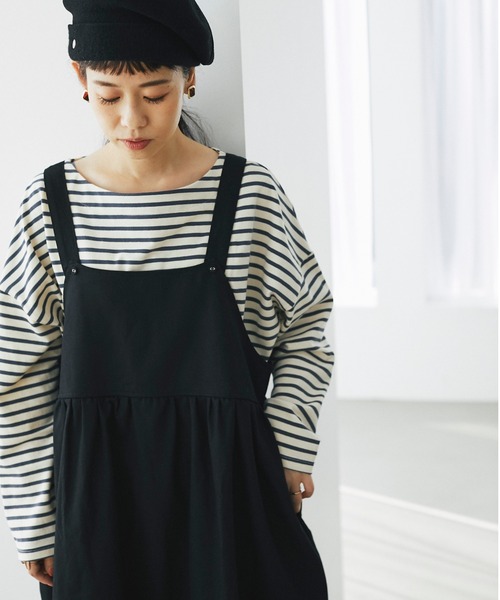 and R（アンドアール）の「切替ジャンパースカート（ジャンパースカート・レディース・ベージュ/ブラック・FREE）」の4枚目の写真