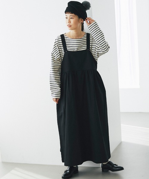 and R（アンドアール）の「切替ジャンパースカート（ジャンパースカート・レディース・ベージュ/ブラック・FREE）」の8枚目の写真