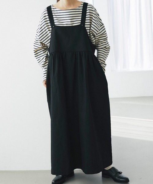 and R（アンドアール）の「切替ジャンパースカート（ジャンパースカート・レディース・ベージュ/ブラック・FREE）」の15枚目の写真