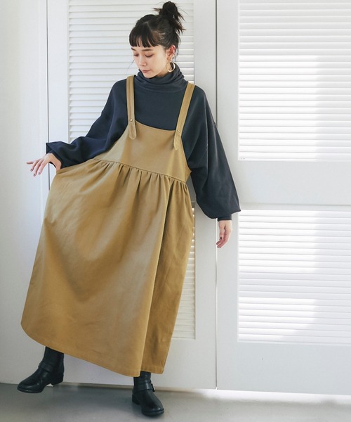 and R（アンドアール）の「切替ジャンパースカート（ジャンパースカート・レディース・ベージュ/ブラック・FREE）」の9枚目の写真